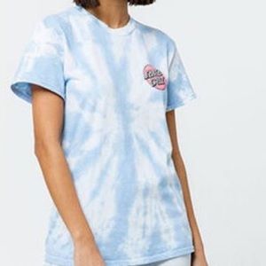 Blue and white tie dye Santa Cruz t-shirt